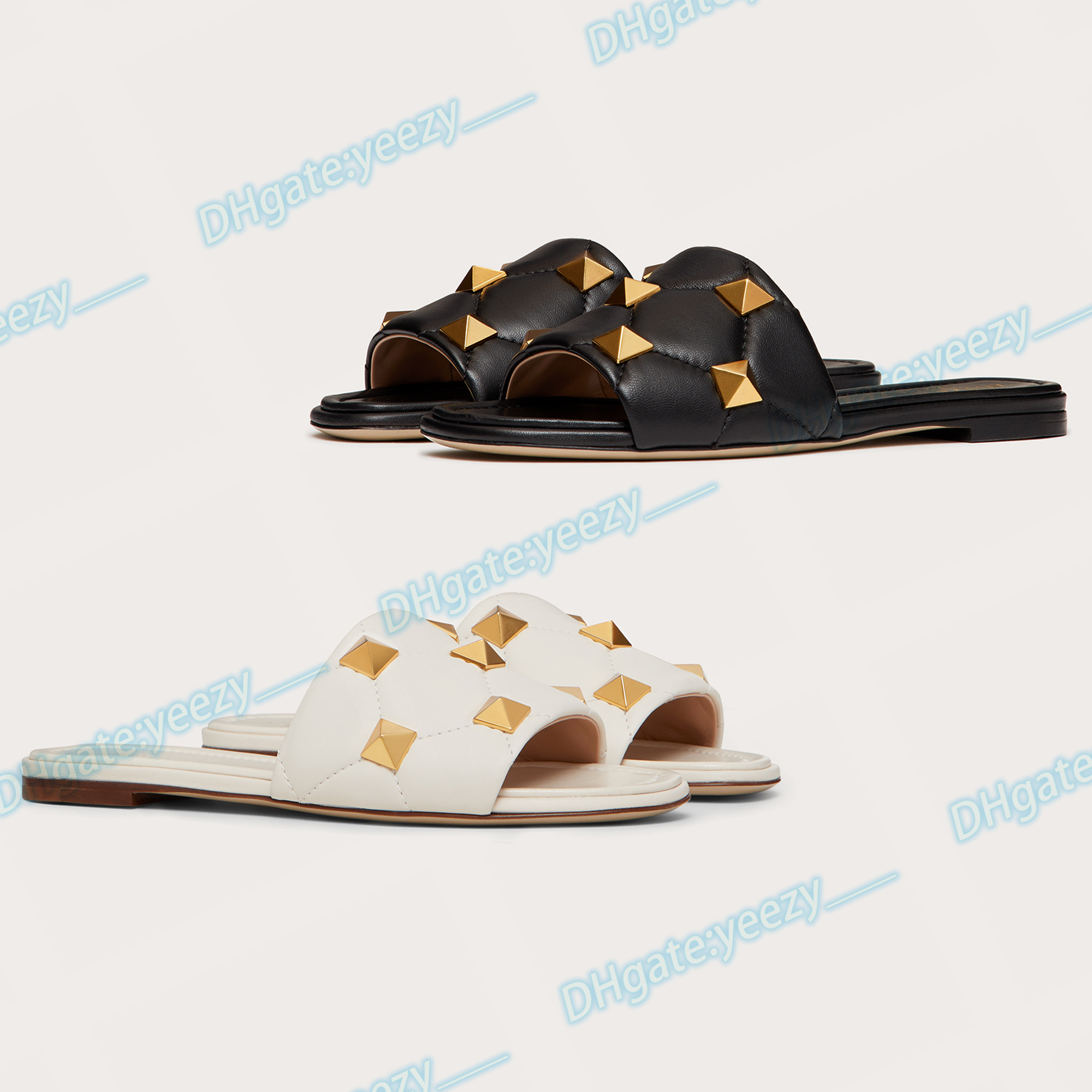 luxury sandal famous designer woman slipper ROMAN STUD Quilted nappa leather flat men shoe top quality rivet Novelty tory tasman with box outside lady slide, Red 
luxury sandal famous designer woman slipper ROMAN STUD Quilted nappa leather flat men shoe top quality rivet Novelty tory tasman with box outside lady slide, Red