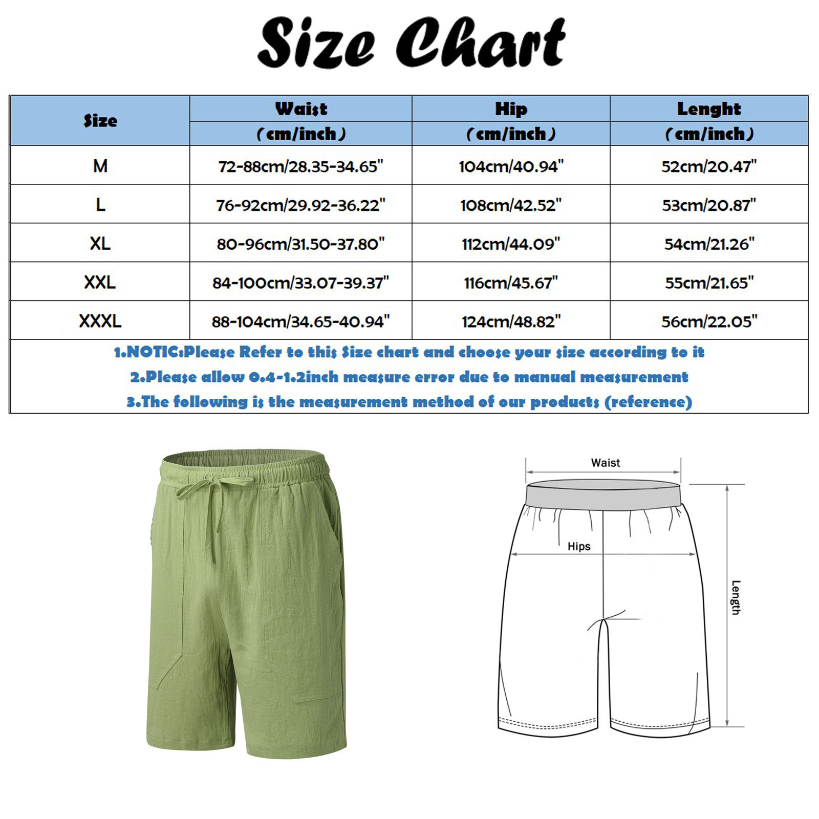 Men's Shorts Cotton linen shorts men's summer fashion breathable lightweight Bermuda shorts men's pull rod shorts loose beach clothing 