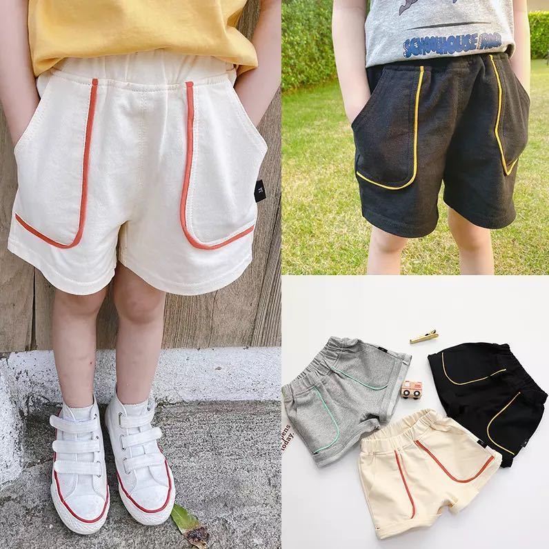 Shorts Boy shorts summer style pure cotton sports casual pants girls baby contrast color loose P6160 230412