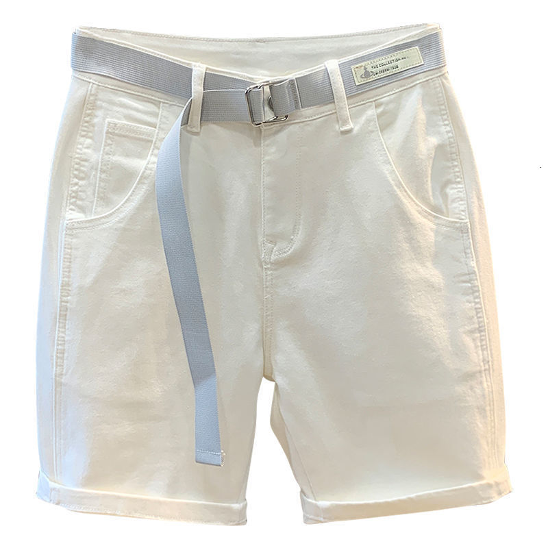 Men's Shorts White shorts men's fashionable street clothing knee length Bermuda shorts men's cotton fiber jeans shorts 230412