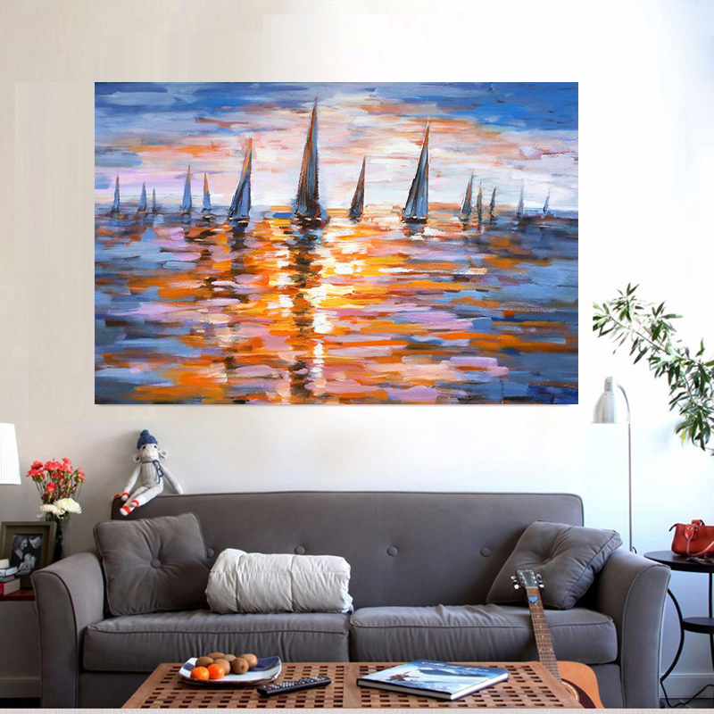 Classic Sailboat Oil Painting Print on Wall Art Canvas Poster for Living Room Decoration Sunset Seascape Painting Home Decor
Classic Sailboat Oil Painting Print on Wall Art Canvas Poster for Living Room Decoration Sunset Seascape Painting Home Decor