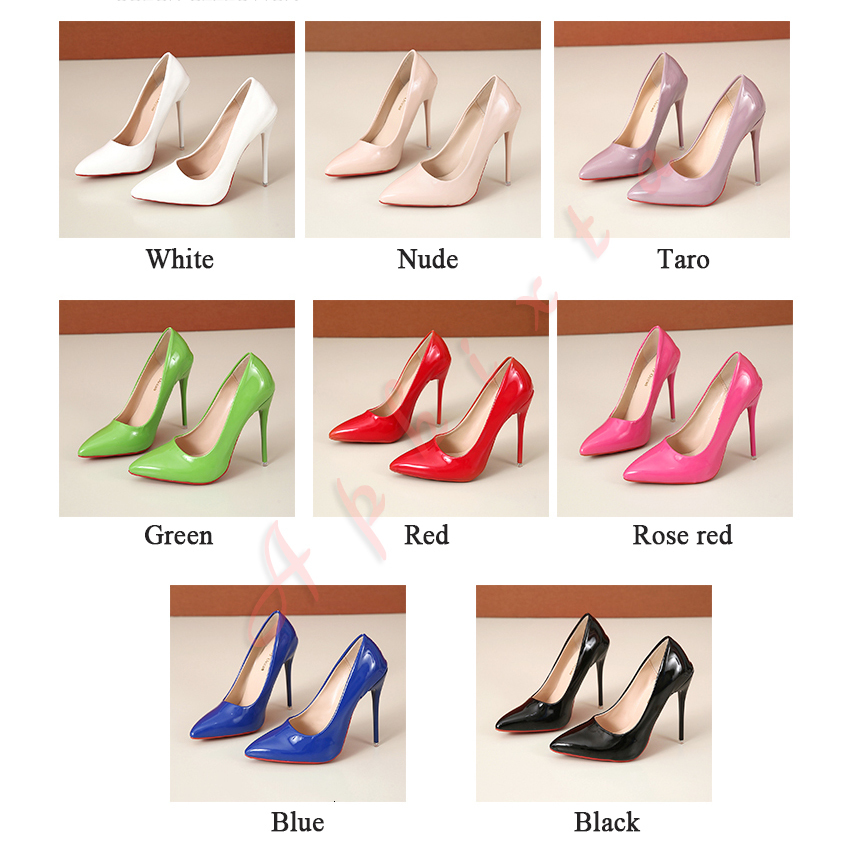 Dress Shoes Aphixta 2023 Spring Super High 12cm Stiletto Heels Pump Pointed Toe Florescence Patent Leather Office Thin Heel 230412