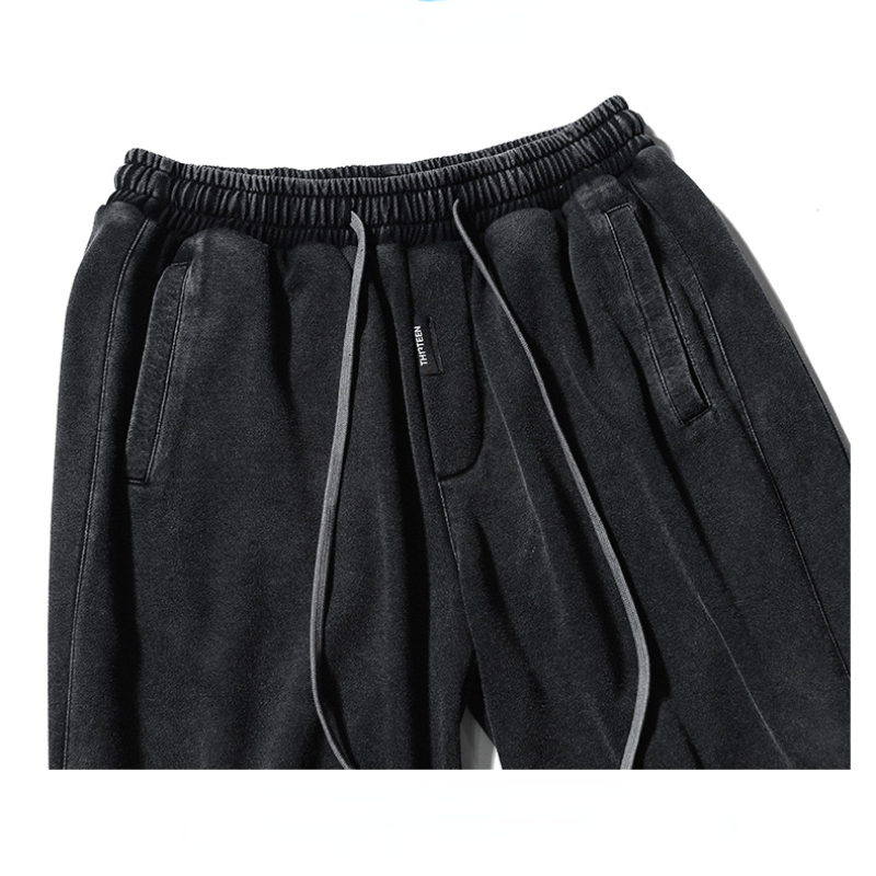 Men's Shorts Summer Distressed Shorts Men's Japanese Wash Vintage Street Clothing Black Loose Relaxed Stretch Elastic Waist Shorts 230412