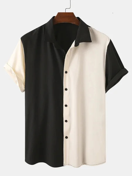 Men's Casual Shirts Summer Leisure Sewing Simple Hawaiian Shirts Men's Vacation Beach Model Manufacturer 230412