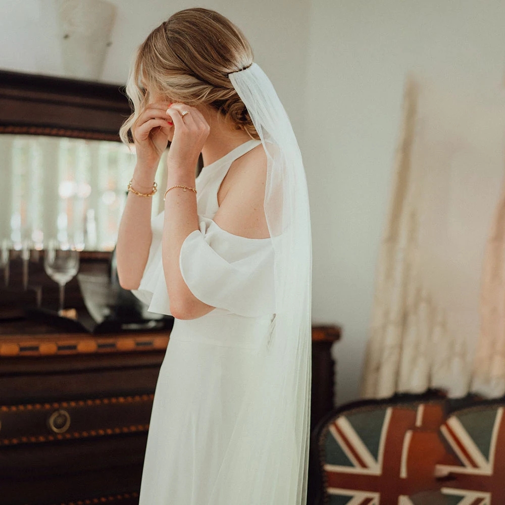 Cold Shoulder Ruffled Cape A-LINE Wedding Dresses 2023 Rustic Bohemian Country Garden Beach Bridal Gowns bestidos de novia