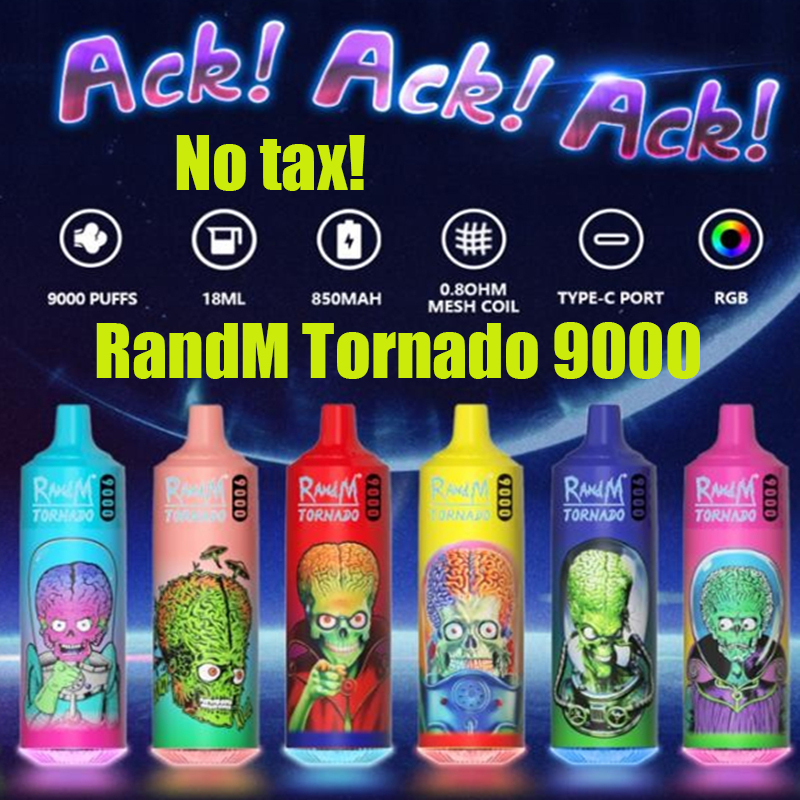 Delivery Duty Paid RandM Tornado 9000puffs Disposable E-Cigarettes 2% 5% 850mah Battery Rechargeable Mesh Coil RGB Light 38 Flavors Authentic 100%
Delivery Duty Paid RandM Tornado 9000puffs Disposable E-Cigarettes 2% 5% 850mah Battery Rechargeable Mesh Coil RGB Light 38 Flavors Authentic 100%