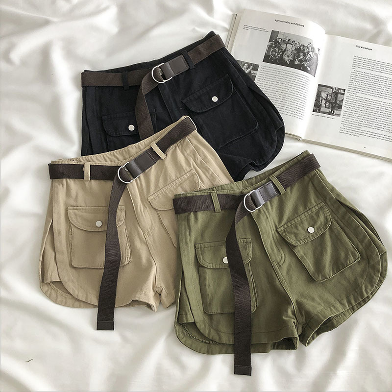Women's Shorts Women's Mini Summer Basic Full Match Casual Women's Trouser Loose High Waist Women's Bottom Pocket Youth Solid 2304