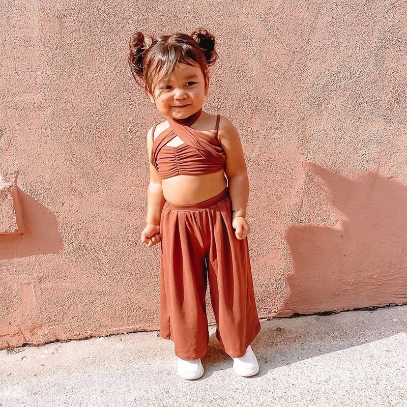 Clothing Sets Fashion Baby Girl Clothes Set Long Pant Vest 2PCS Summer Spring Autumn Infant Toddler Child Beachwear Suit 1 10Y 230412