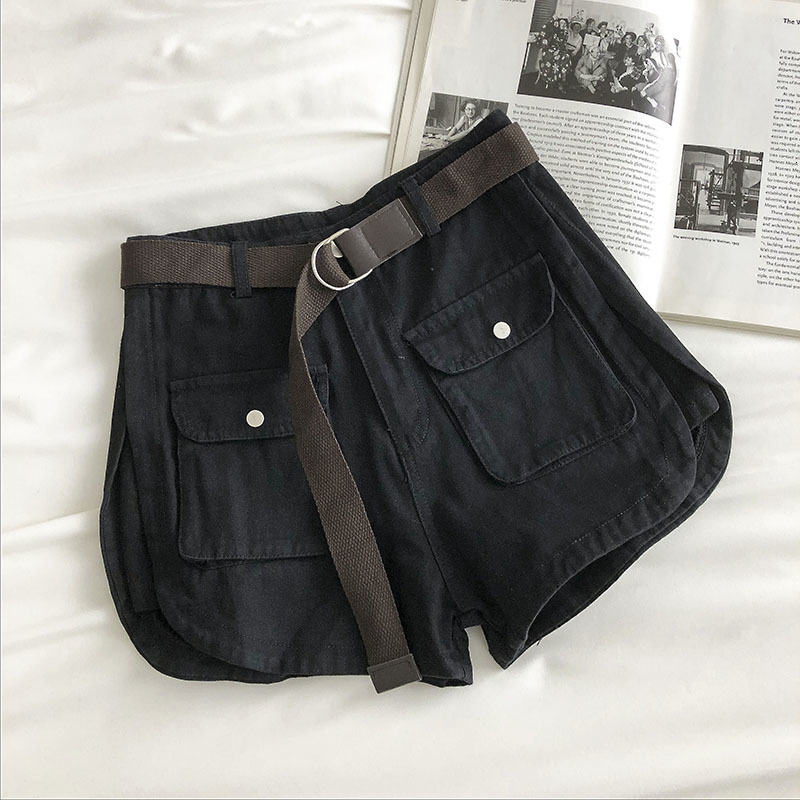 Women's Shorts Women's Mini Summer Basic Full Match Casual Women's Trouser Loose High Waist Women's Bottom Pocket Youth Solid 2304