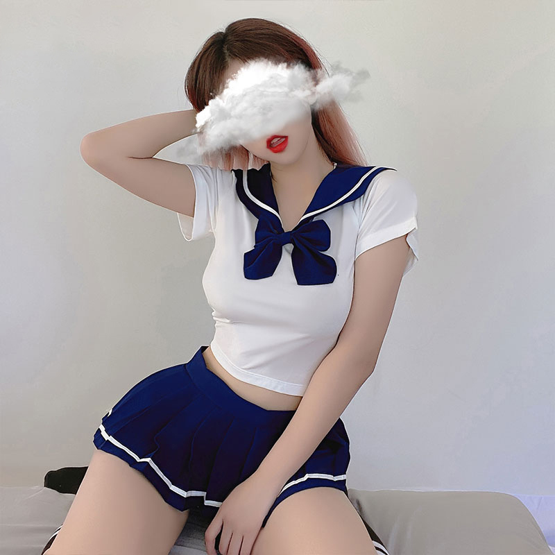 Sexy Set Japanese Korean Version of School Student Uniform Cosplay Costume Pajamas Girl Pleated Skirt Sex Play 230411