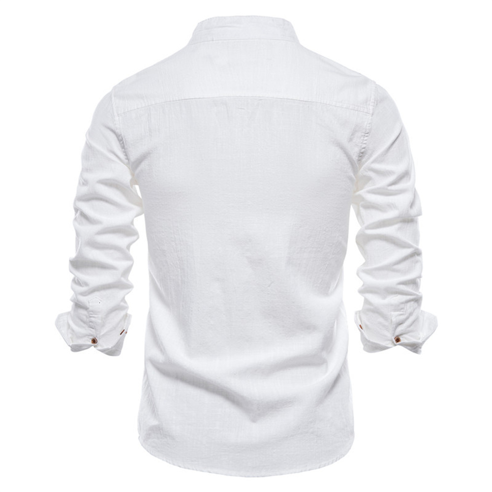Men's Casual Shirts AIOPESON Spring Cotton Social Shirt Men's Solid Color High Quality Long Sleeve Men's Lapel Casual Men's Shirt 