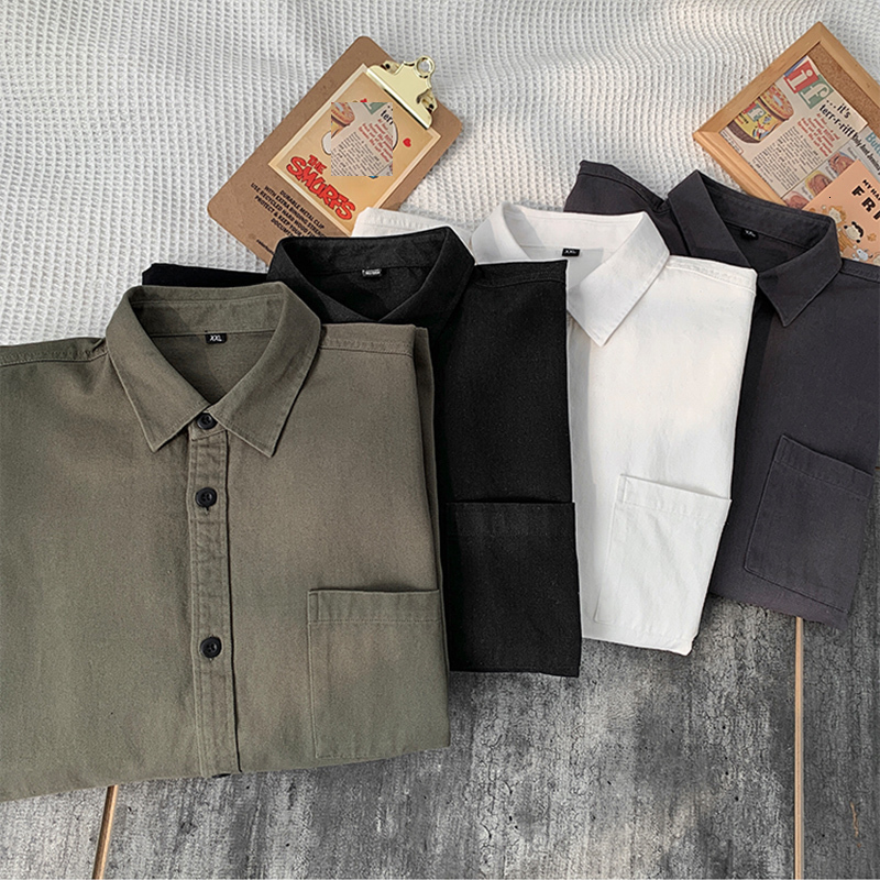 Men's Casual Shirts Spring Autumn Cotton White Shirt Men's Black Long Sleeve Men's Elegant Shirt Men's 230412