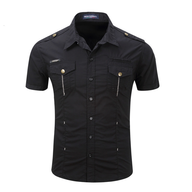 Men's Casual Shirts Summer men's shirt Pure cotton casual shirt Men's short sleeved commodity shirt Pocket work shirt Men's shirt 