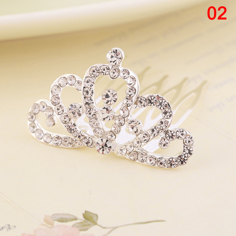 Hair Accessories Girls Kids Princess Crown Mini Cute Flower Crystal Combs Birthday Party Tiaras Decor Jewelry 230412