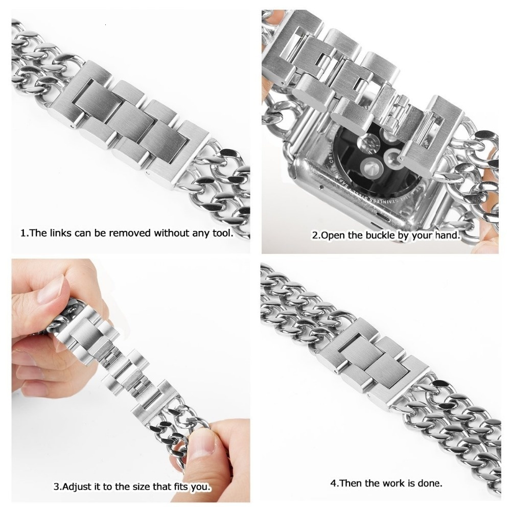 Watch Bands Steel Band For Apple Watch 7 6 se 5 4 3 2 1 38 42mm 40mm 44mm strap wristband Metal Band for iWatch Series 7 6 5 4 3 2 41mm 45mm 230411