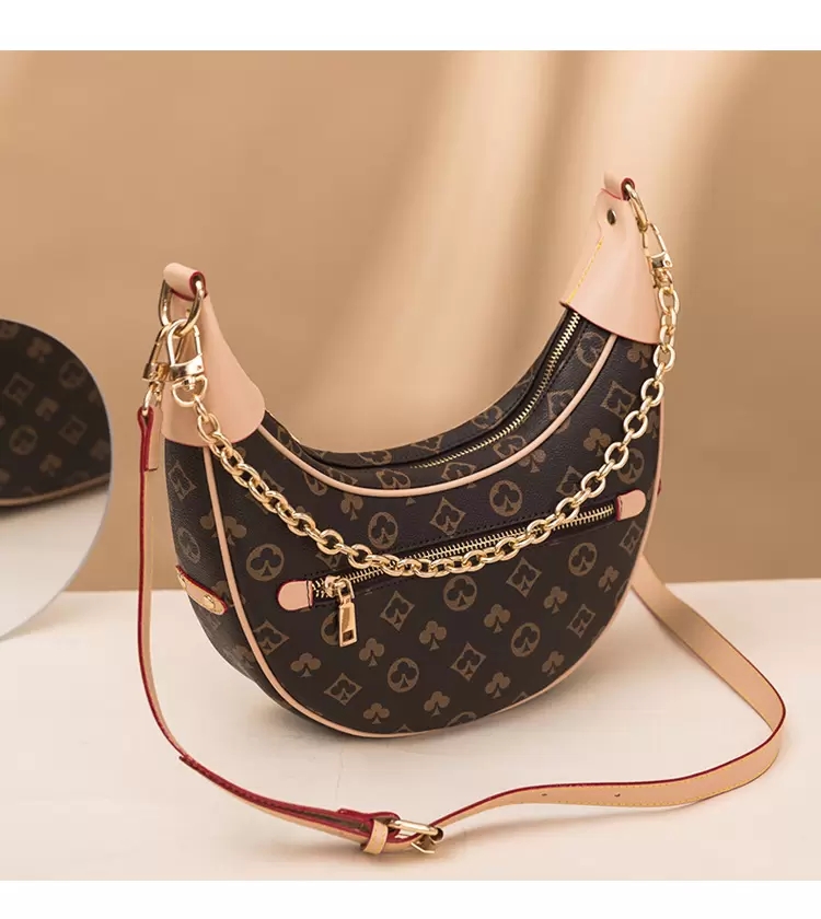 luxury Women Loop bag Croissant bags shoulder hobo designer Purse M81098 Cosmetic half-moon baguette underarm Handbag crossbody Metal Chain Collection, Brown flower
luxury Women Loop bag Croissant bags shoulder hobo designer Purse M81098 Cosmetic half-moon baguette underarm Handbag crossbody Metal Chain Collection, Brown flower