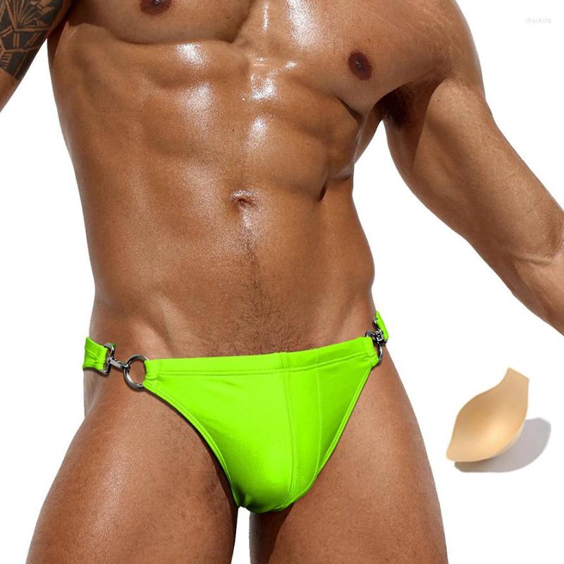 Women's Swimwear Sexy Metal Buckle Pouch Men Swim Wear Briefs Bikini Push Up Swimsuit Man Swimming Trunk Low Waist Surf Sport Suit Short, Navy blue with pad
Women's Swimwear Sexy Metal Buckle Pouch Men Swim Wear Briefs Bikini Push Up Swimsuit Man Swimming Trunk Low Waist Surf Sport Suit Short, Navy blue with pad