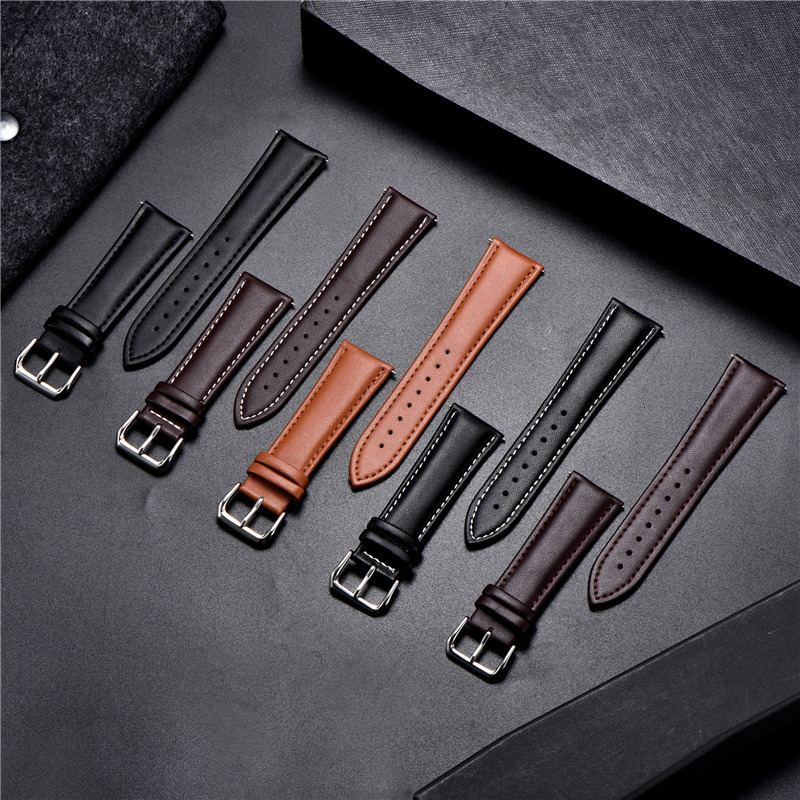 Watch Bands Business Soft Watchband Genuine Leather Strap Calfskin Men Women Watch Band Watch Accessories Bracelet 16mm 18mm 20mm 22mm 24mm 230411