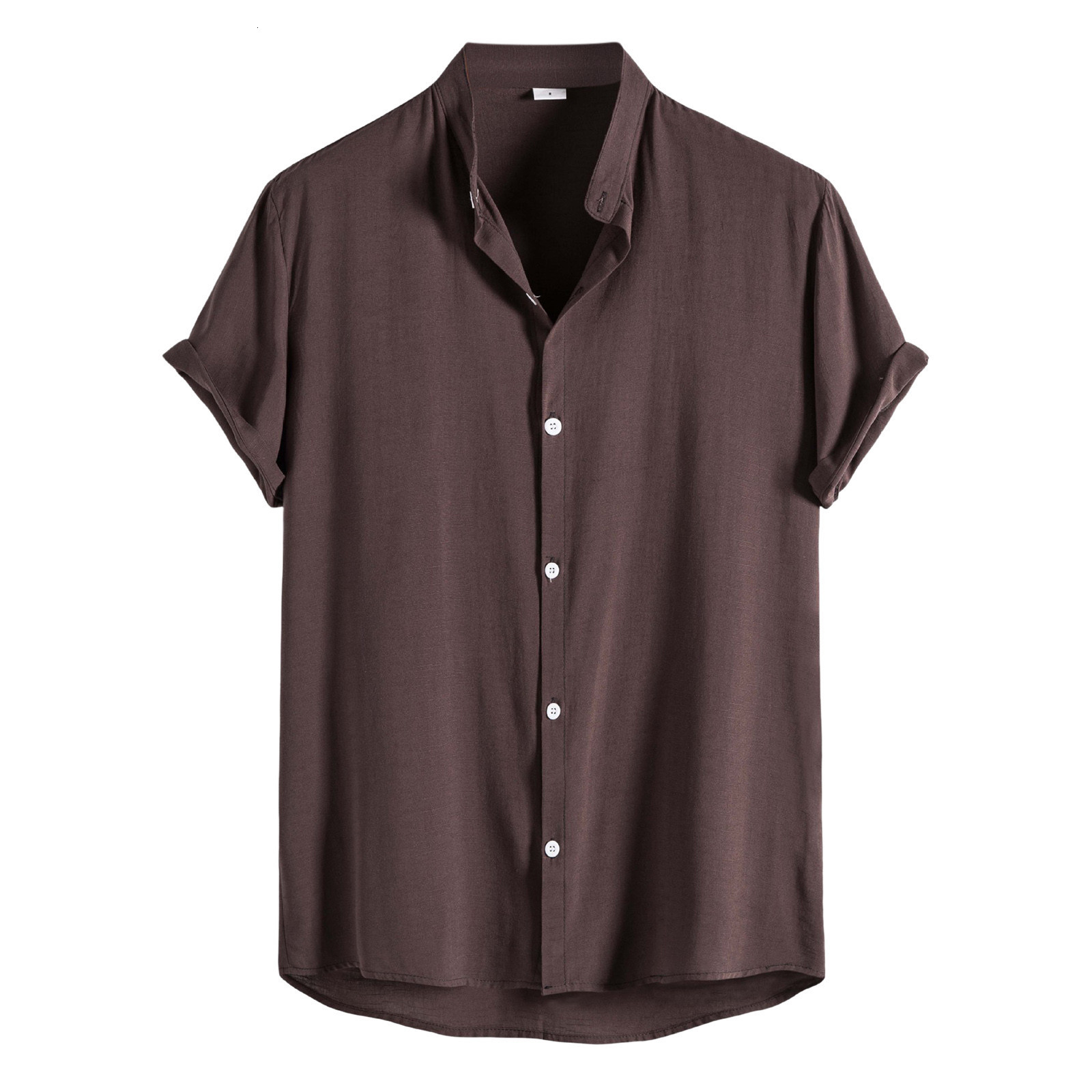 Men's Casual Shirts Summer men's shirt Harajuku solid color men's casual loose fitting short sleeved men's shirt camisa masculina 
