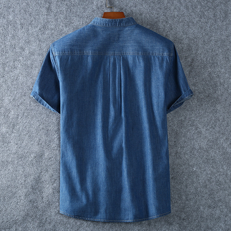 Men's Casual Shirts Plus Size L-5XL 6XL 7XL 8XL 100% Denim Coat Men's Short Sleeve Summer Fashion Casual Clothing 230412
