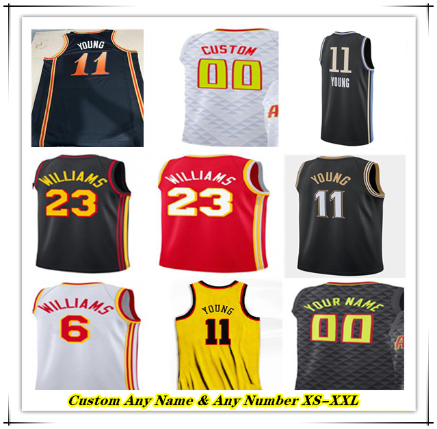 Printed Trae Young HAWK Basketball Jersey Dejounte Murray Jalen Johnson De'Andre Hunter Bogdan Bogdanovic Saddiq Bey Onyeka Okongwu Spud Webb Atlanta City Edition