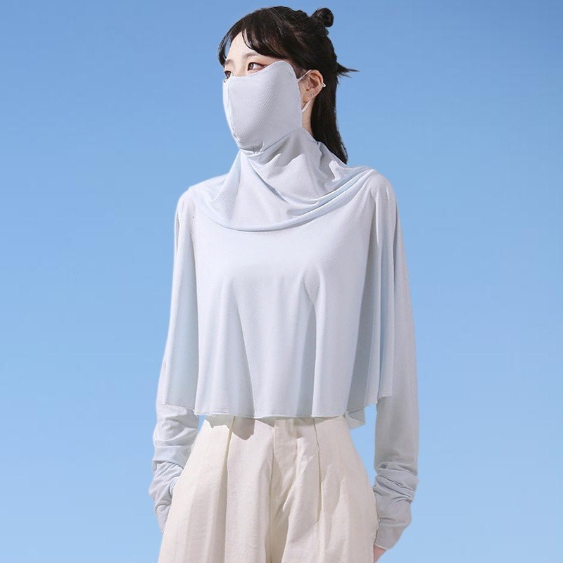 Women's Jackets Sun Protective Clothing Women's Hat Summer Protective Bicycle Breathable Coat Ice Silk Clothing Long Sleeve Face Shirt 23041