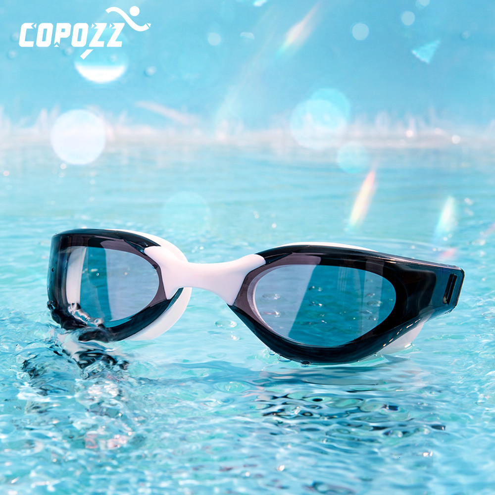 Goggles COPOZZ Professional Waterproof Plating Clear Double Antifog Swim Glasses AntiUV Men Women Eyewear Swimming Goggles with Case 230411