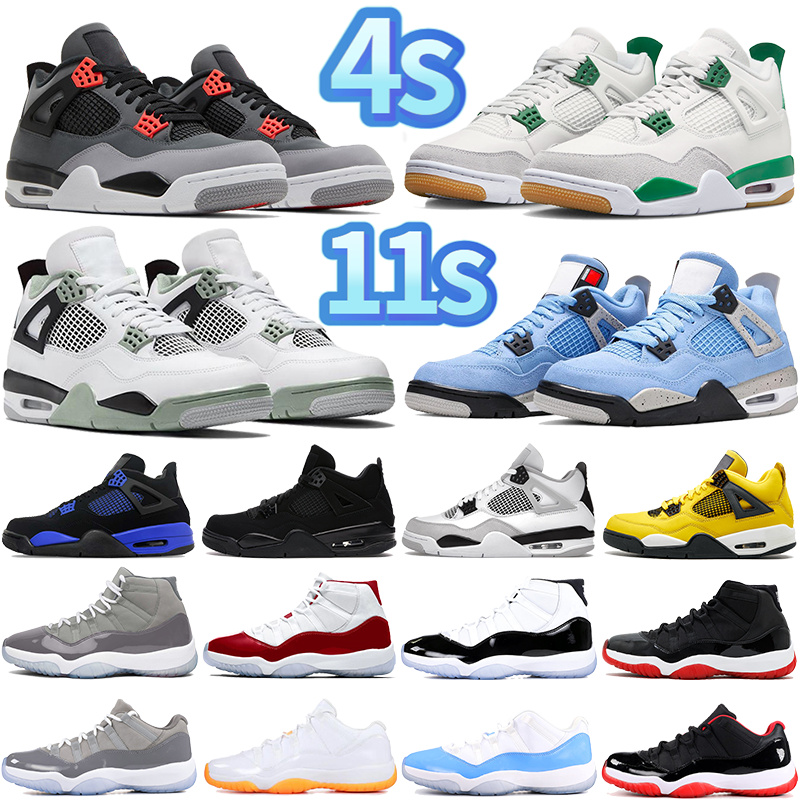 Men Women 4s 11s Basketball Shoes Designer Shoe Jumpman 4 11 Outdoor Sports Sneakers Ping Green Military Black Cat University Blue Cool Grey Cherr Citrus Men Trainers, #5- red thunder
Men Women 4s 11s Basketball Shoes Designer Shoe Jumpman 4 11 Outdoor Sports Sneakers Ping Green Military Black Cat University Blue Cool Grey Cherr Citrus Men Trainers, #5- red thunder