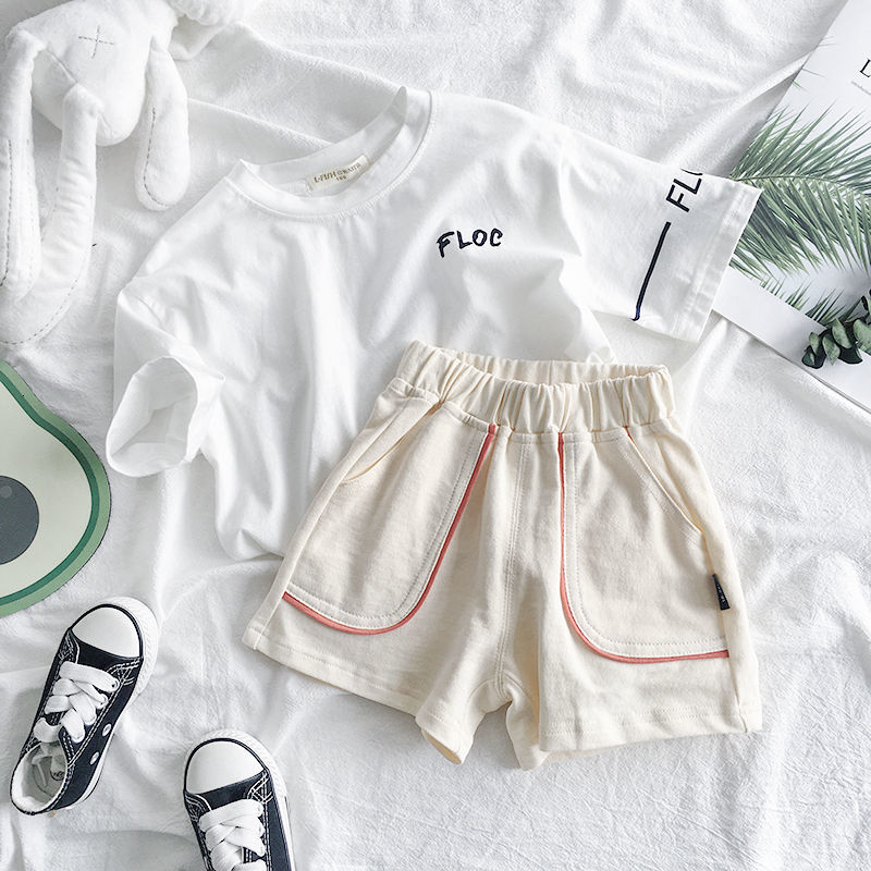 Shorts Boy shorts summer style pure cotton sports casual pants girls baby contrast color loose P6160 230412