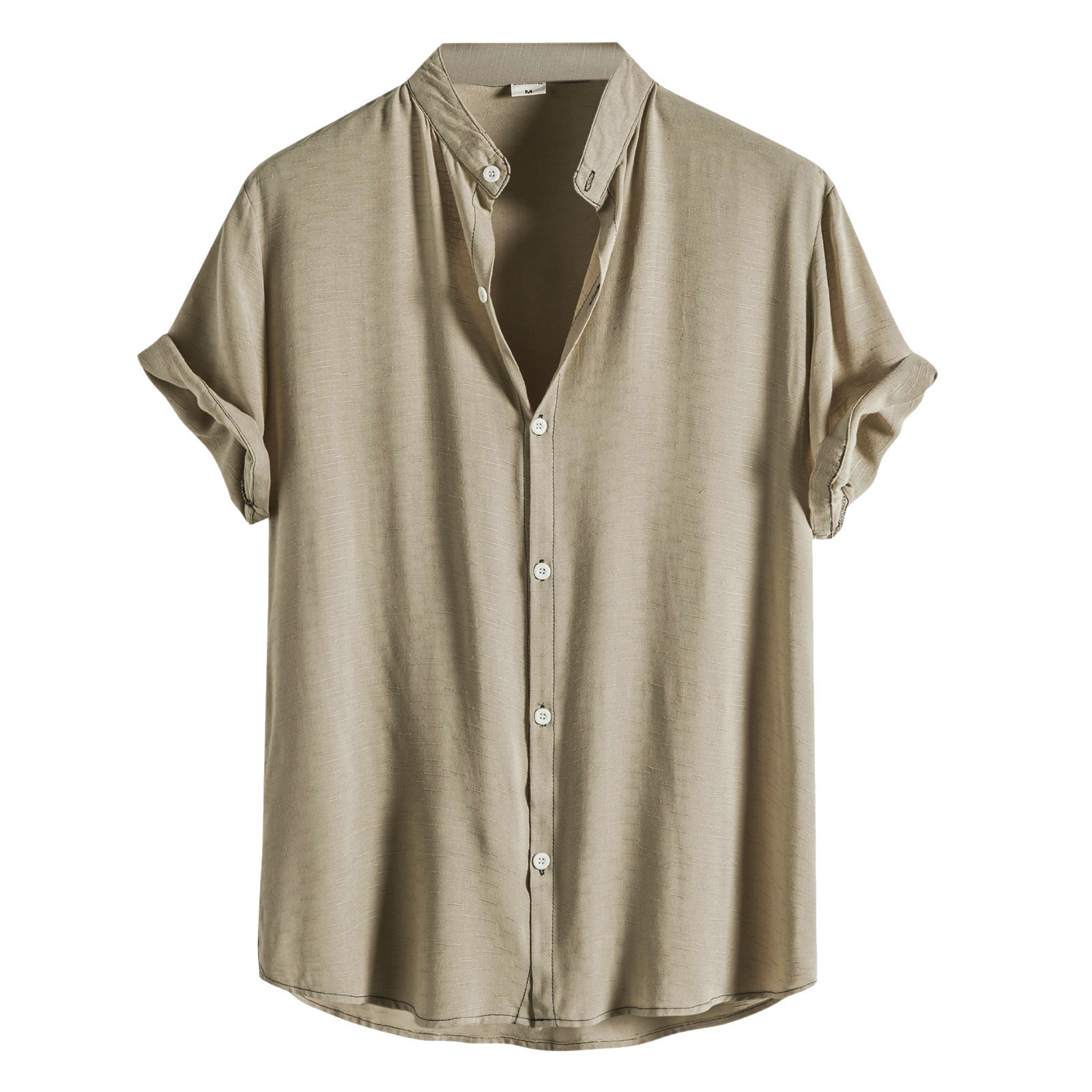 Men's Casual Shirts Summer men's shirt Harajuku solid color men's casual loose fitting short sleeved men's shirt camisa masculina 