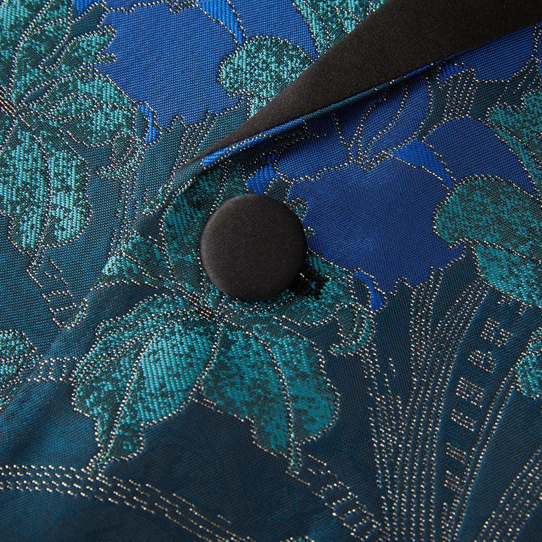 Men's Suits Blazers Mens Vintage Blue Floral Tuxedo Suit Jacket One Button Stylish Jacquard Prom Dinner Jacket Men Blazers Party Wedding Costume 