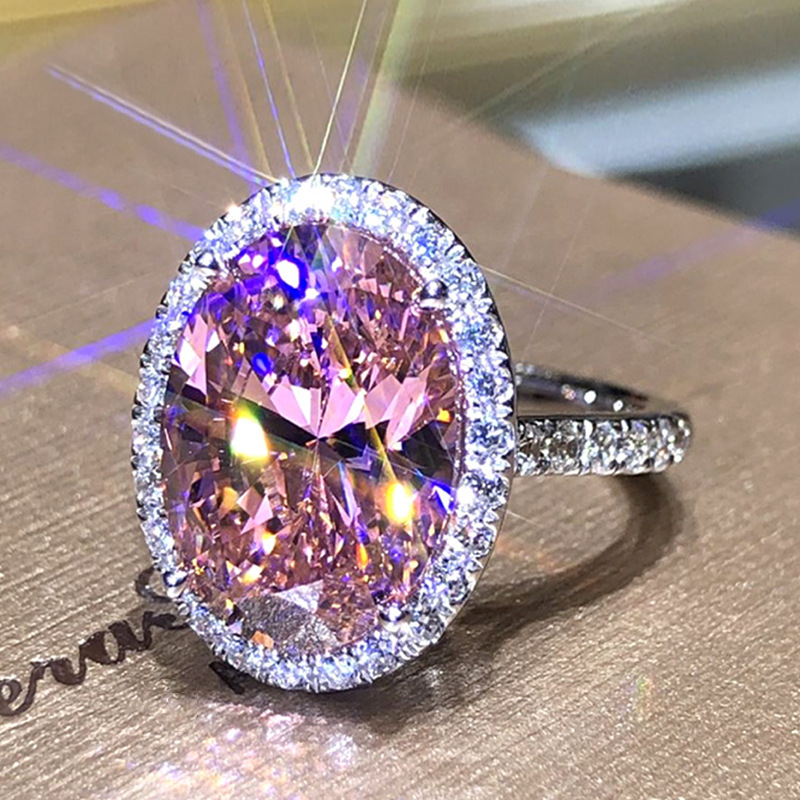 Solitaire 5ct AAAAA Pink Zircon Silver Color Engagement Wedding Band Rings for Women Men Finger Promise Party Jewelry
Solitaire 5ct AAAAA Pink Zircon Silver Color Engagement Wedding Band Rings for Women Men Finger Promise Party Jewelry
