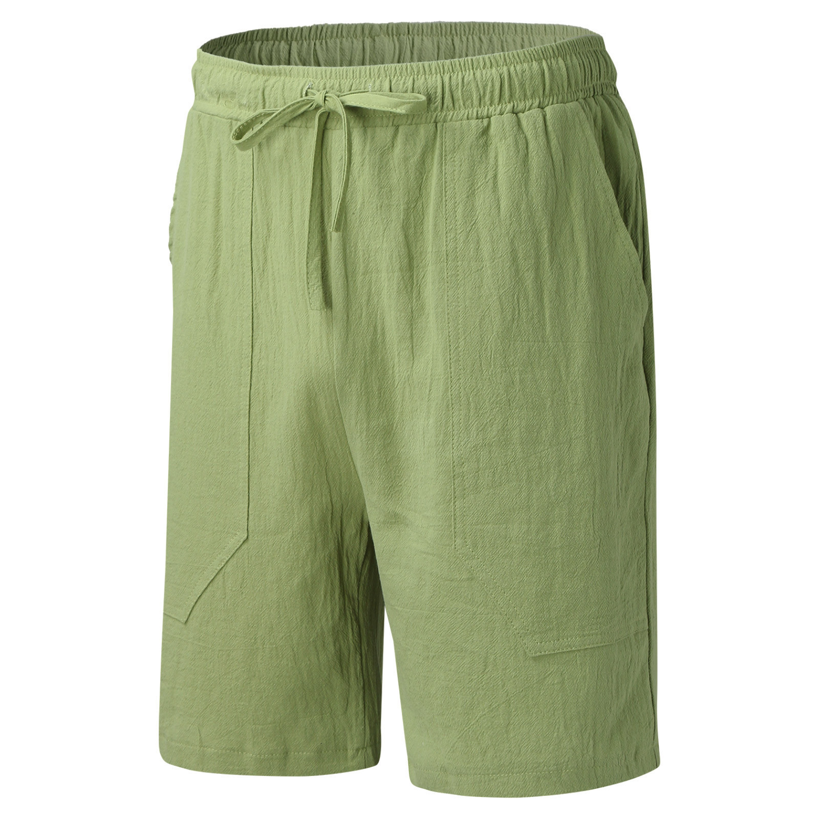 Men's Shorts Cotton linen shorts men's summer fashion breathable lightweight Bermuda shorts men's pull rod shorts loose beach clothing 