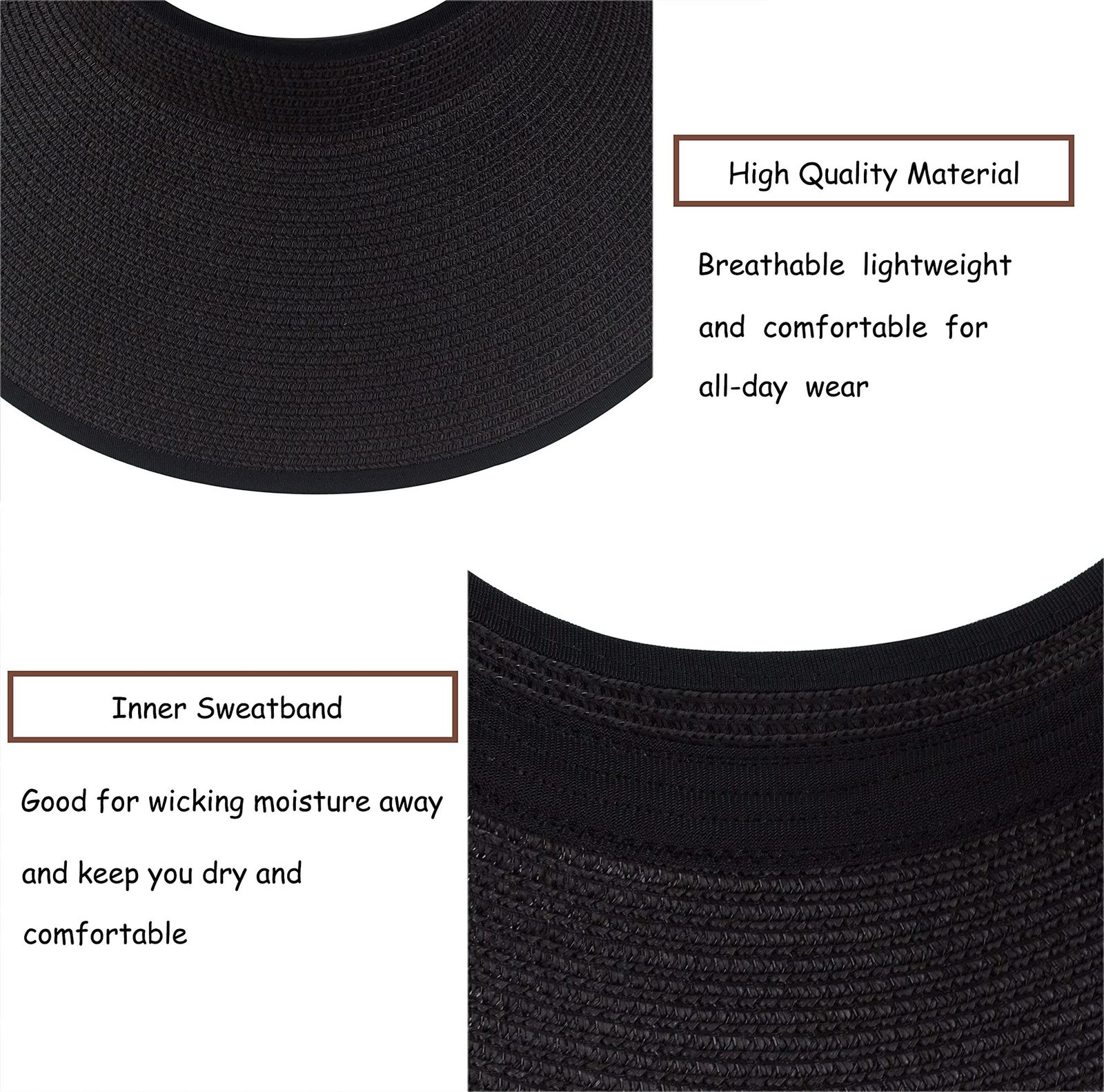 Visors Women Roll Up Sun Visor Wide Brim Straw Hat Summer Foldable Packable UV Protection Cap for Beach Travel Bonnet 230412