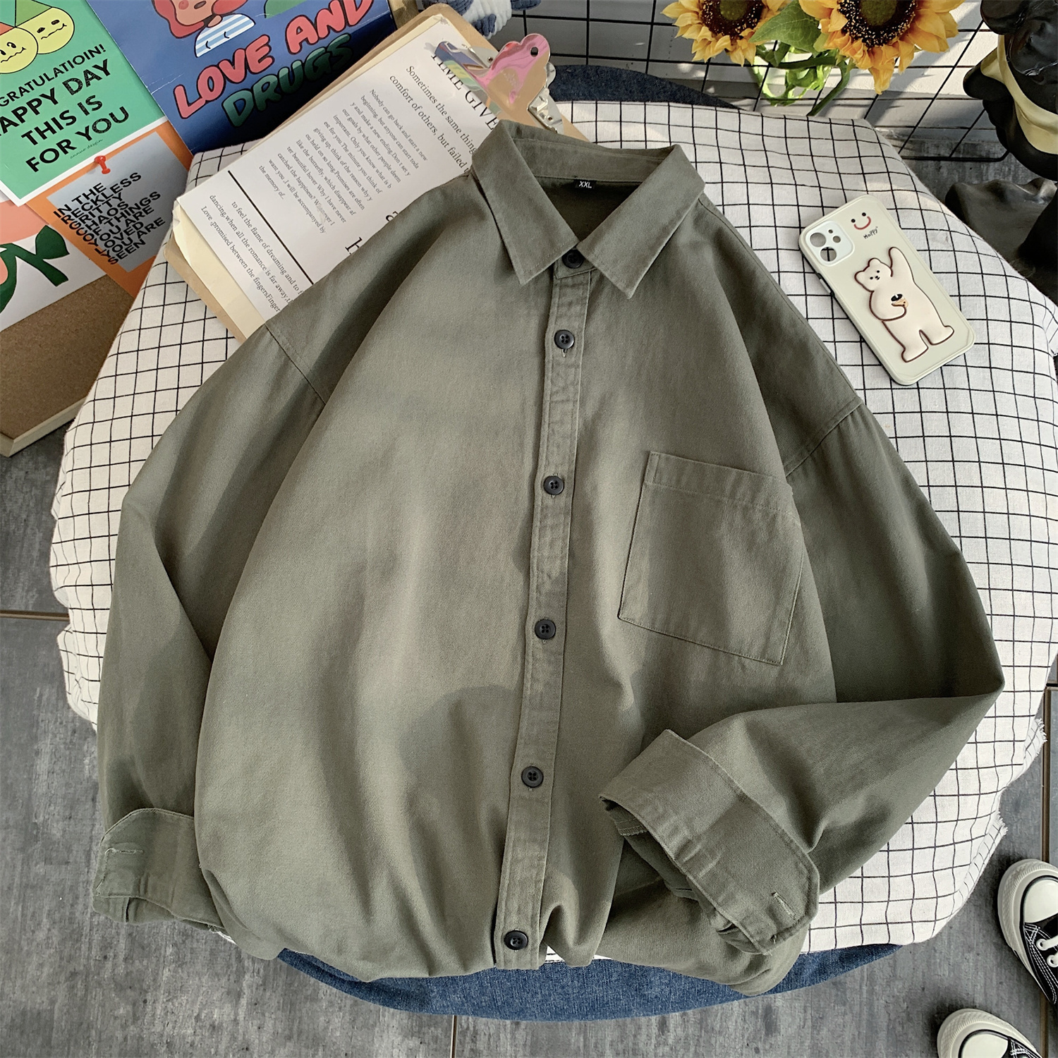 Men's Casual Shirts Spring Autumn Cotton White Shirt Men's Black Long Sleeve Men's Elegant Shirt Men's 230412
