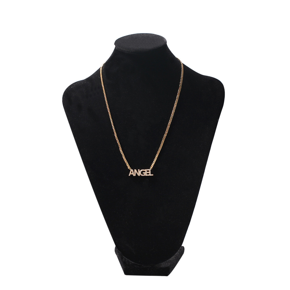 New Arrivals A-Z Initial Letter Custom Name Pendant Necklace Personalized Womens Iced Out Cubic Zirconia CZ 18K Rose Gold Hip Hop DIY Birthday Gifts J