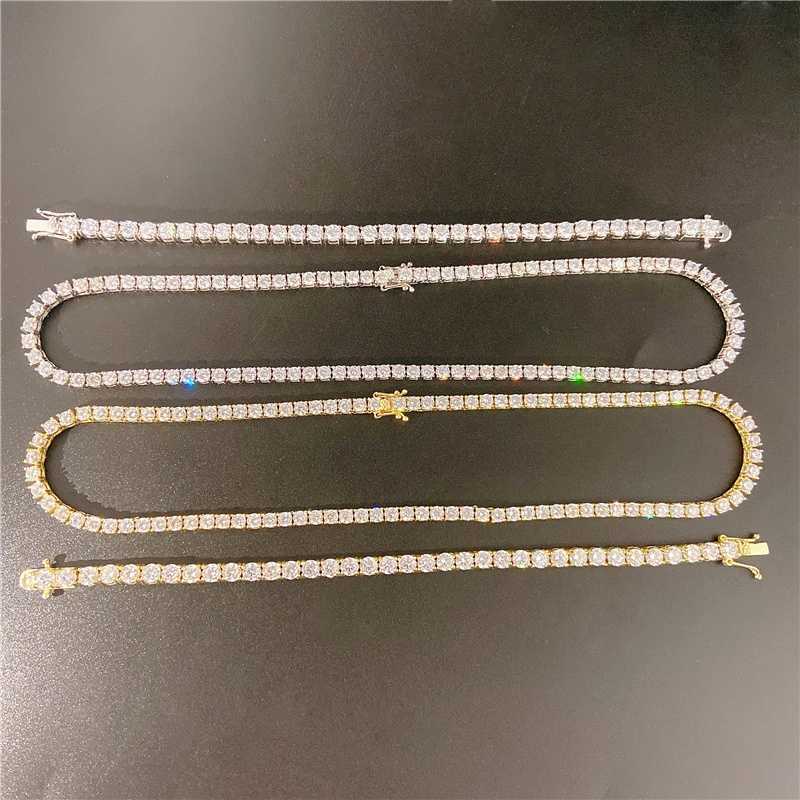 moissanite tennis necklace Customized Personal Luxury Solid 14k Gold Jewelry Vvs White Color Loose moissanite diamond tennis chain for men