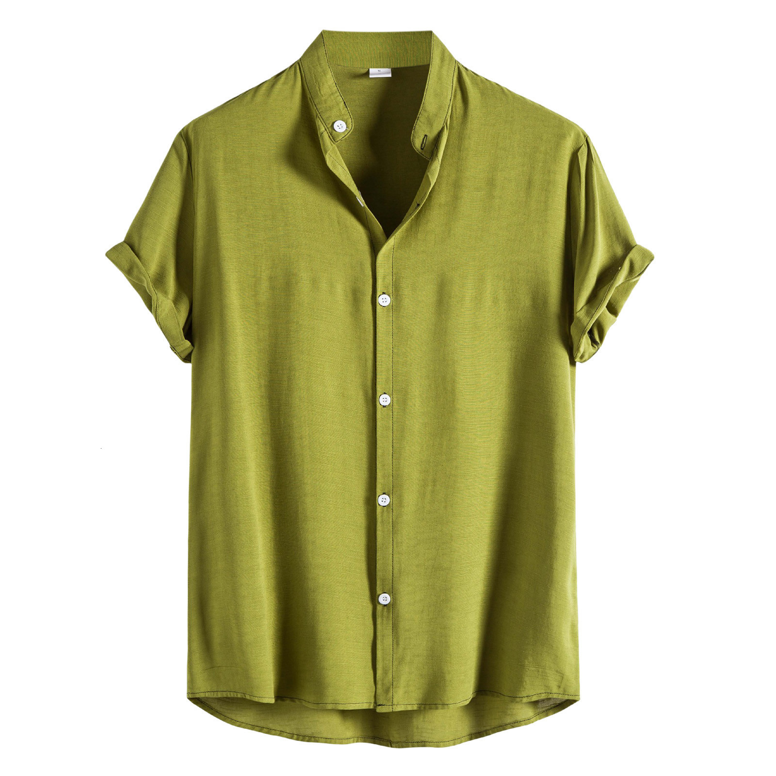 Men's Casual Shirts Summer men's shirt Harajuku solid color men's casual loose fitting short sleeved men's shirt camisa masculina 