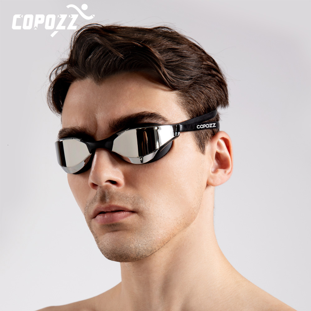 Goggles COPOZZ Professional Waterproof Plating Clear Double Antifog Swim Glasses AntiUV Men Women Eyewear Swimming Goggles with Case 230411