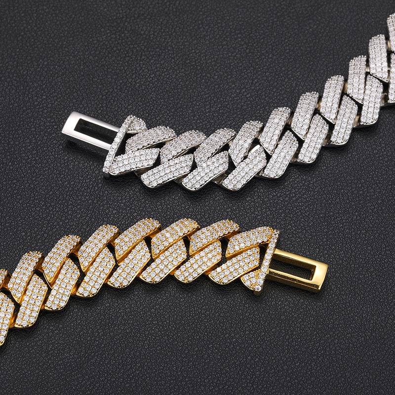 Chain Fine Jewelry VVS1 D Color Men Cuban Bracelet S925 Silver For Hip Hop 230411