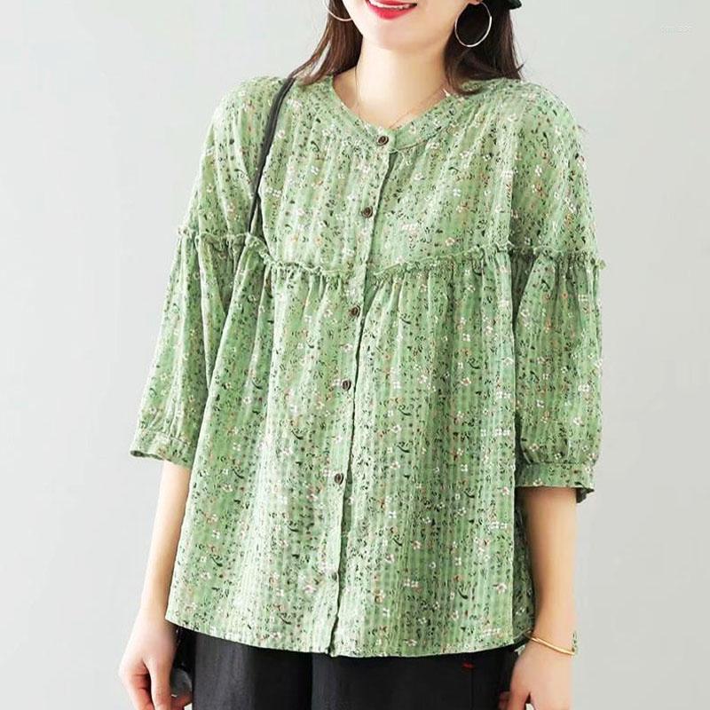Women's Blouses Design Casual Floral Single Breasted Loose Half Sleeve Comfortable All-match Korean Top Women's Clothing T-Shirt 2023, Green
Women's Blouses Design Casual Floral Single Breasted Loose Half Sleeve Comfortable All-match Korean Top Women's Clothing T-Shirt 2023, Green