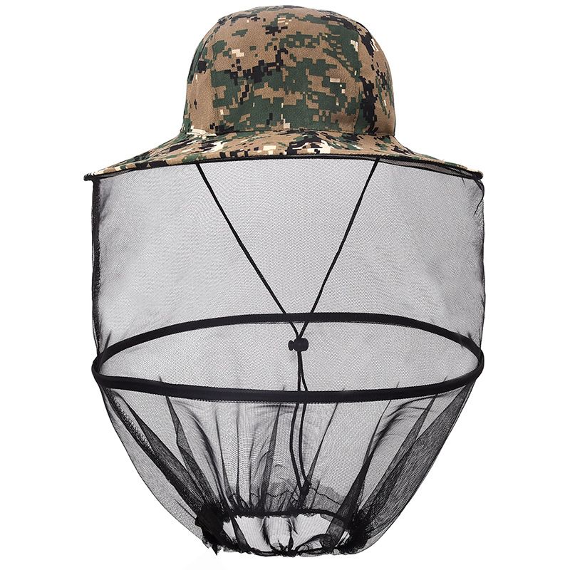 Mosquito Head Net Textile Sun Hat with Netting Outdoor Hiking Camping Gardening Adjustable ss0412
