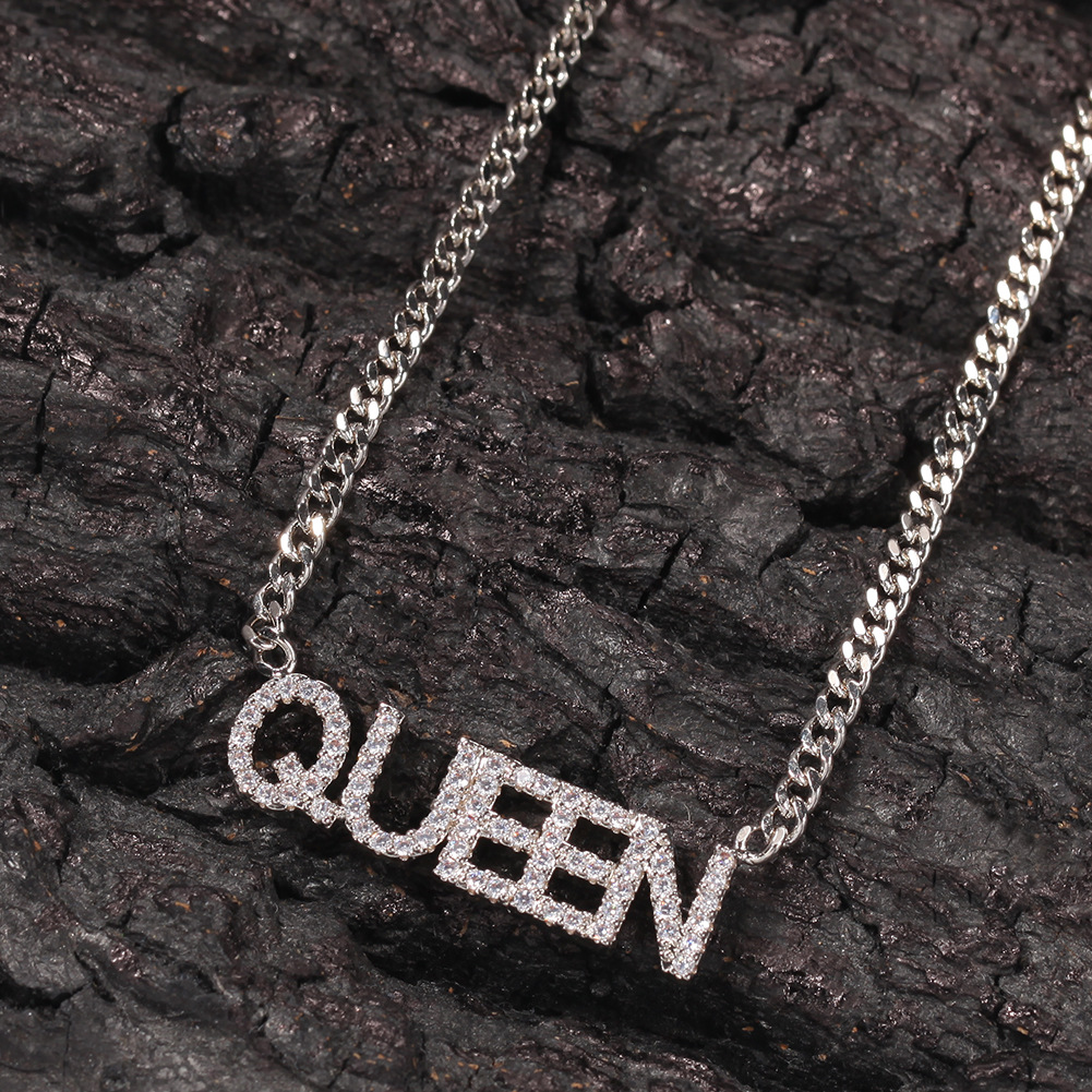 New Arrivals A-Z Initial Letter Custom Name Pendant Necklace Personalized Womens Iced Out Cubic Zirconia CZ 18K Rose Gold Hip Hop DIY Birthday Gifts J