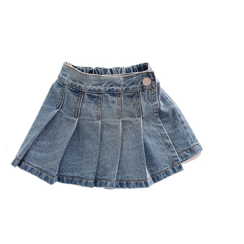 Shorts Summer children's girls' denim skirts Korean version culottes Fashionable pleated personalized small highwaisted 230412