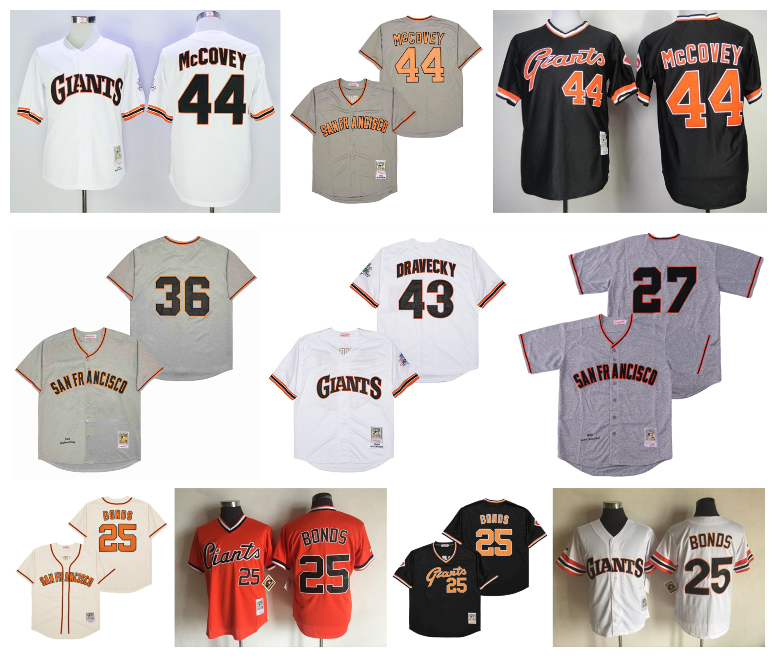 Mitchell and Ness San Giants Throwback Francisco Baseball Jersey Barry Bonds Gaylord Perry Juan Marichal Dave Dravecky Willie McCovey White Grey Orange Size S-4XL, As pic
Mitchell and Ness San Giants Throwback Francisco Baseball Jersey Barry Bonds Gaylord Perry Juan Marichal Dave Dravecky Willie McCovey White Grey Orange Size S-4XL, As pic