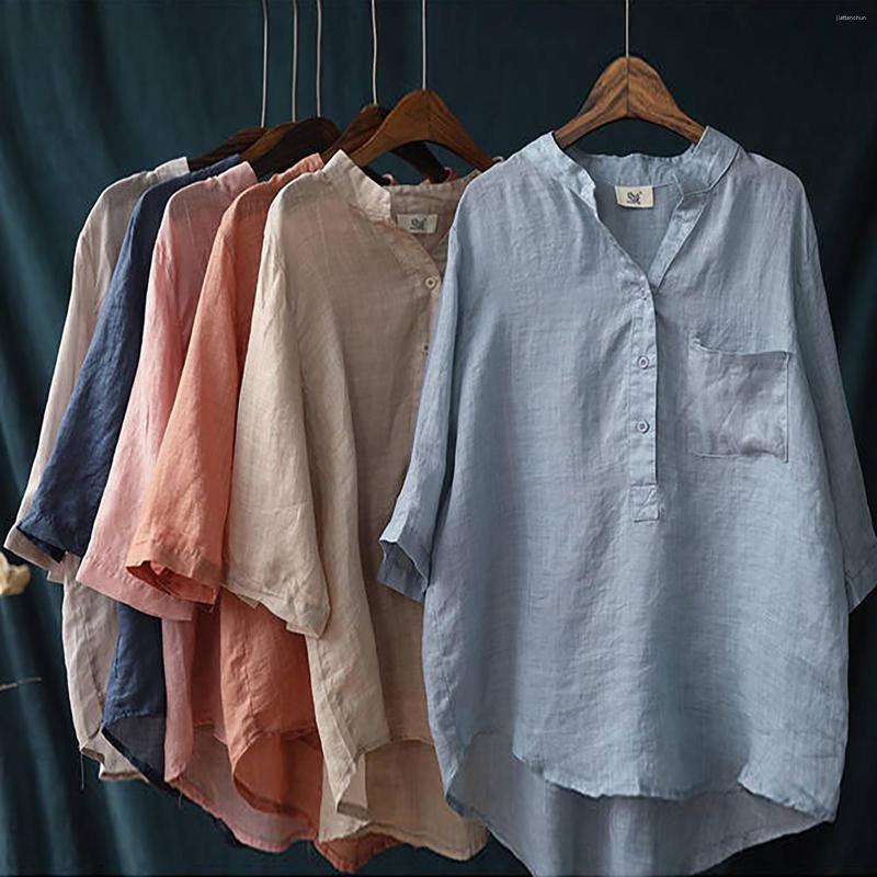 Women's Blouses Fashion Cotton Linen Tops Solid Casual Streetwear Clothes Tshirt Spring Shirts For Women Clothing Tees, Beige
Women's Blouses Fashion Cotton Linen Tops Solid Casual Streetwear Clothes Tshirt Spring Shirts For Women Clothing Tees, Beige