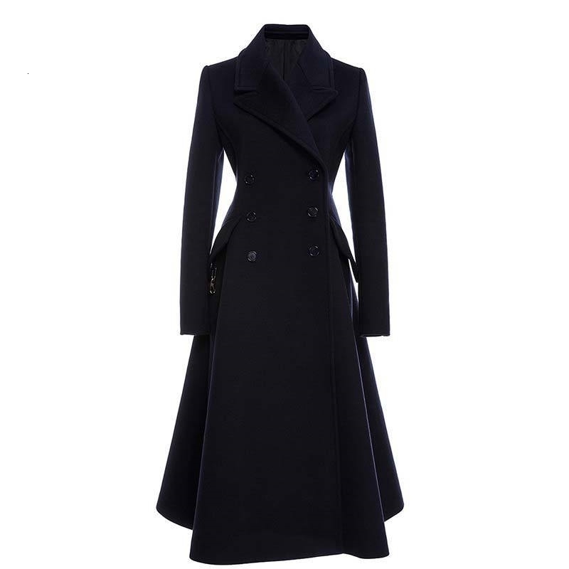 Women's Wool Blends 2023 Long Woolen Coat Female Autumn And Winter Temperament Slim Thick PH016 231110