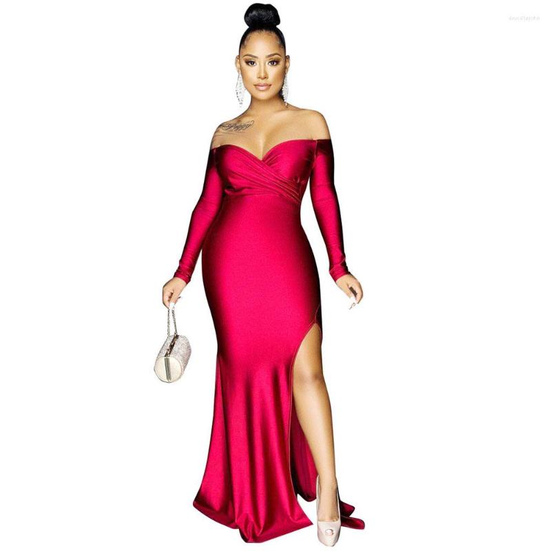 Casual Dresses Sexy Off The Shoulder Maxi For Women Evening Party Long Sleeve Elegant Side Split Floor Length Dress Robe Vestidos, Red
Casual Dresses Sexy Off The Shoulder Maxi For Women Evening Party Long Sleeve Elegant Side Split Floor Length Dress Robe Vestidos, Red