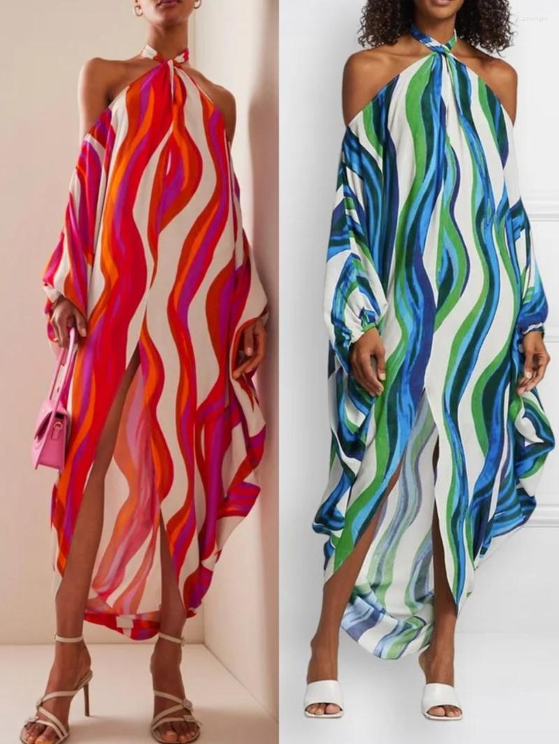 Casual Dresses 2023 Spring/summer Fashion Daily Sexy Hanging Neck Cold Shoulder Long Sleeve Rainbow Stripe Women's Dress Vestidos
Casual Dresses 2023 Spring/summer Fashion Daily Sexy Hanging Neck Cold Shoulder Long Sleeve Rainbow Stripe Women's Dress Vestidos
