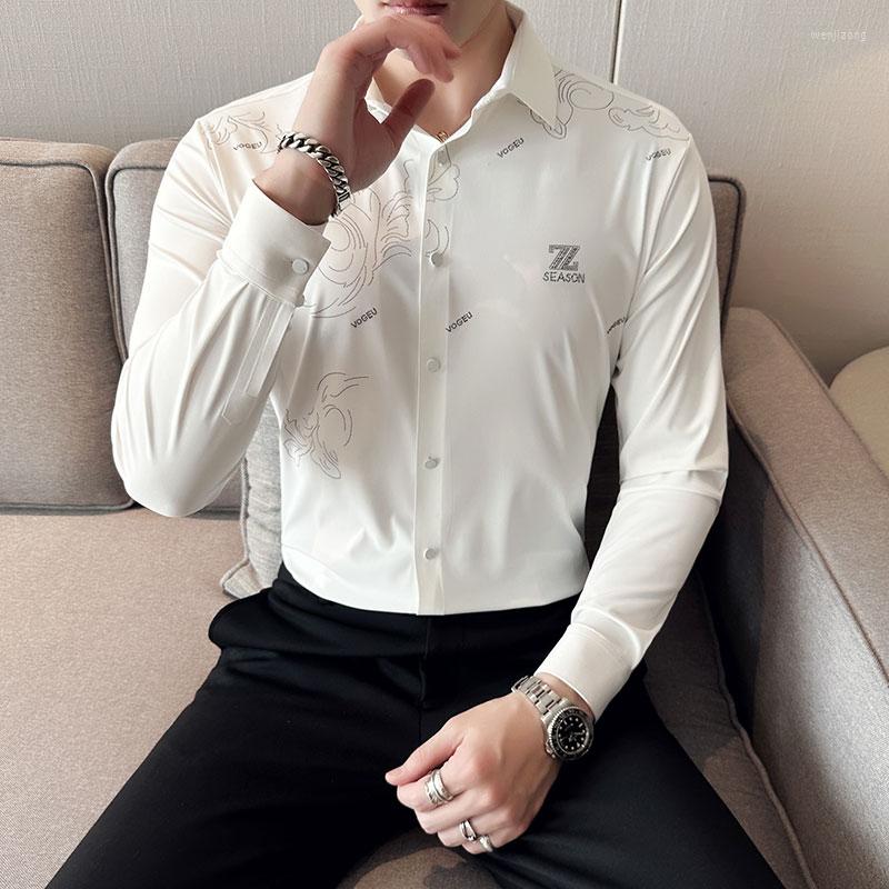 Men's Casual Shirts 2023 High Elastic Shirt For Men Long Sleeve Slim Business Dress Fashion Print Social Party Camisa Masculina, Black
Men's Casual Shirts 2023 High Elastic Shirt For Men Long Sleeve Slim Business Dress Fashion Print Social Party Camisa Masculina, Black
